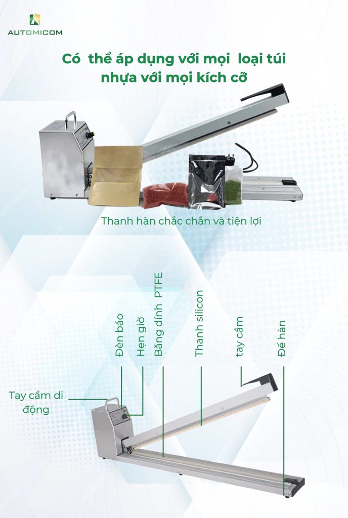máy hàn miệng túi tay dài